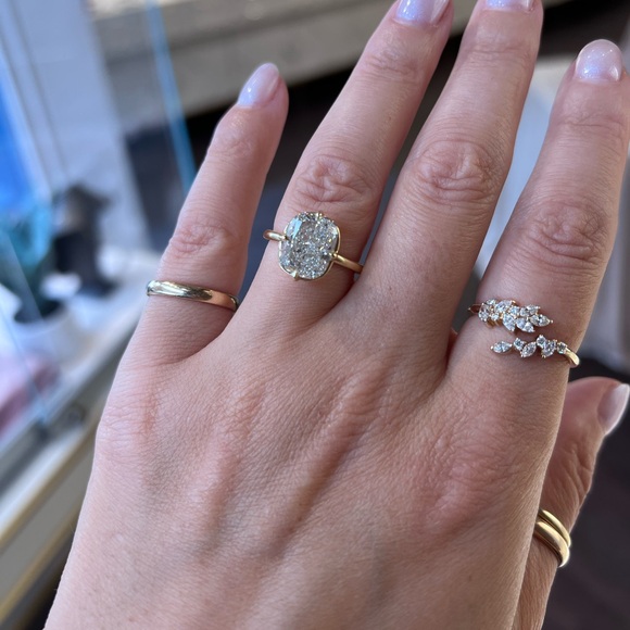 Custom 18kt Yellow Gold 5ct Lab Grown Diamond Solitaire Ring, Size 7.25 - Picture 7 of 9